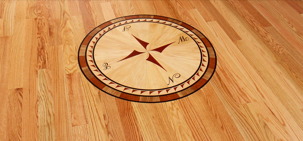 Compass - Wood floor art